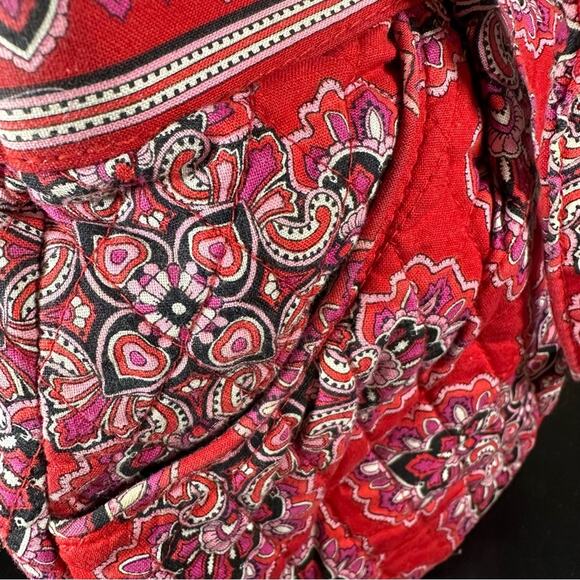 Vintage Vera Bradley Red Floral Print Quilted Cotton Shoulder Bag - Picture 3 of 5